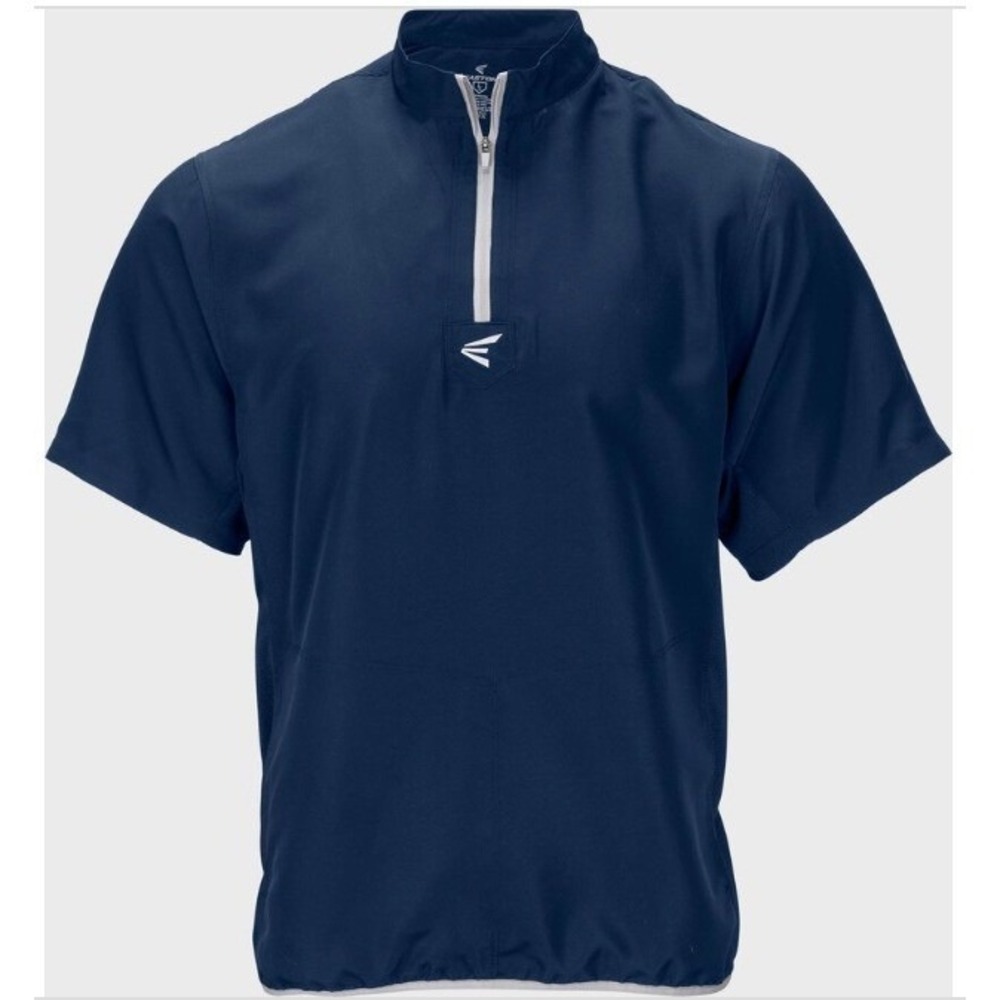 Easton Alpha Cage Jacket Small Navy Short Sleeve Baseball Pullover Quarter Zip